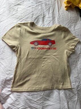 Corvette Graphic Tee - Cream Short Sleeve Kids Shirt